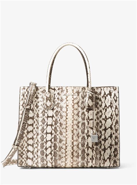 michael michael kors mercer center tote|mercer large snakeskin tote bag.